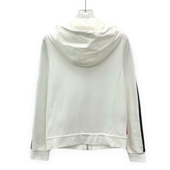 Prada White side-striped cotton hooded long-sleeve casual tracksuit - Picture 2 of 9